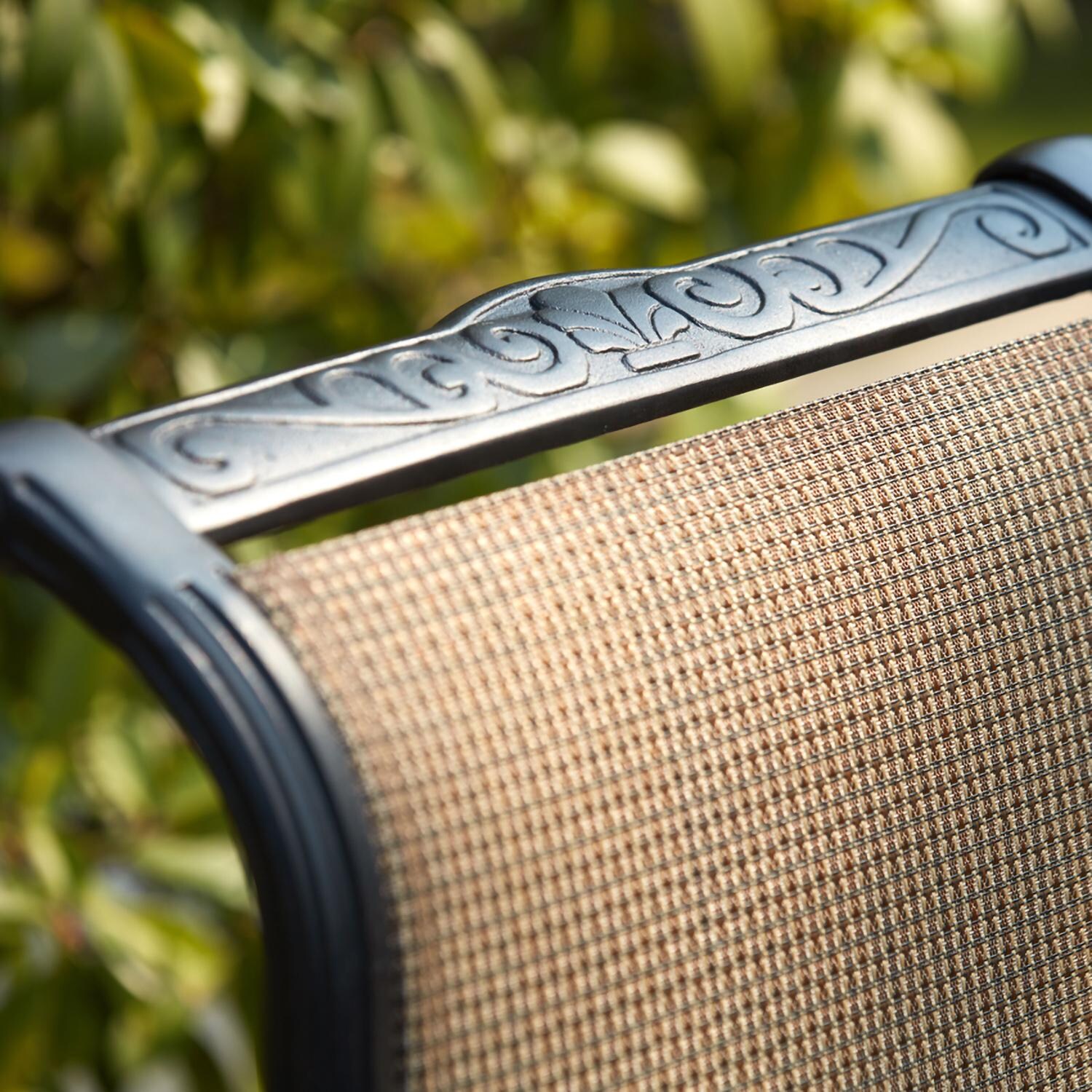 Darlee B/301110-9PC-88W Monterey 9 Pc Cast Aluminum Dining Set in Antique Bronze - Chair Top - Detail thumbnail