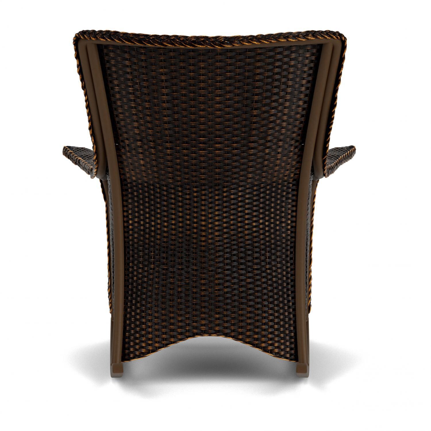 Lloyd Flanders Mandalay Porch Rocker in Mink Finish with Demo Skyway fabric - Back thumbnail