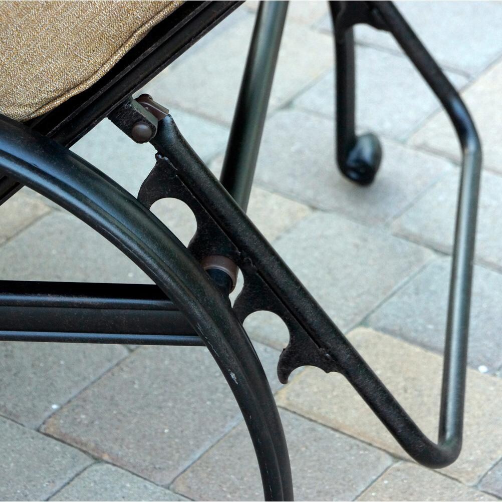 Darlee Nassau 4-Piece Patio Sofa Conversation Set (with 2 Adjustable Club Chairs) with Cushions and 21 X 42 Inch Rectangular Coffee Table - Reclining Mechanism - Detail thumbnail