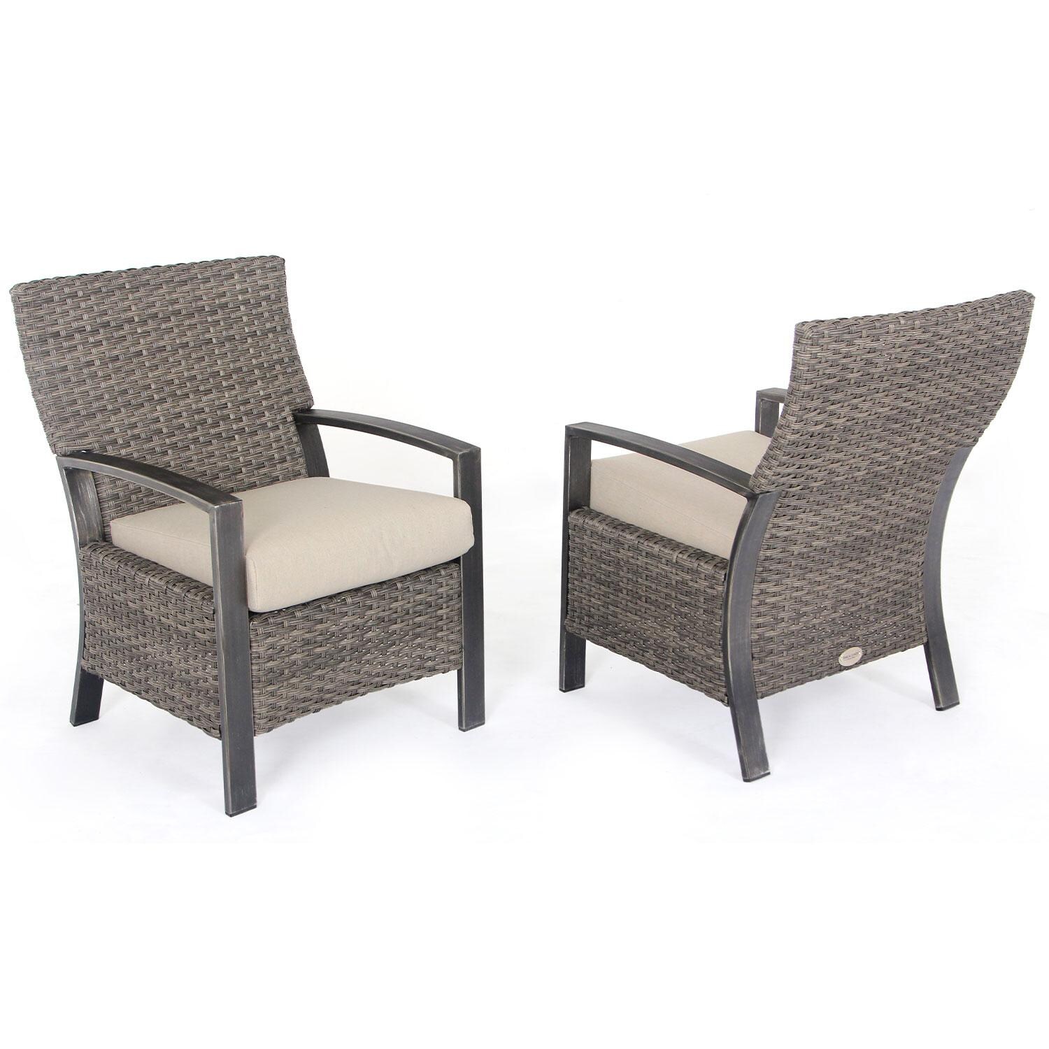 Lakeview LVD-HB-DC2 Hillview Bay Envelope Woven Back Aluminum Dining Chairs W/ Seat Pads - Set of 2 thumbnail