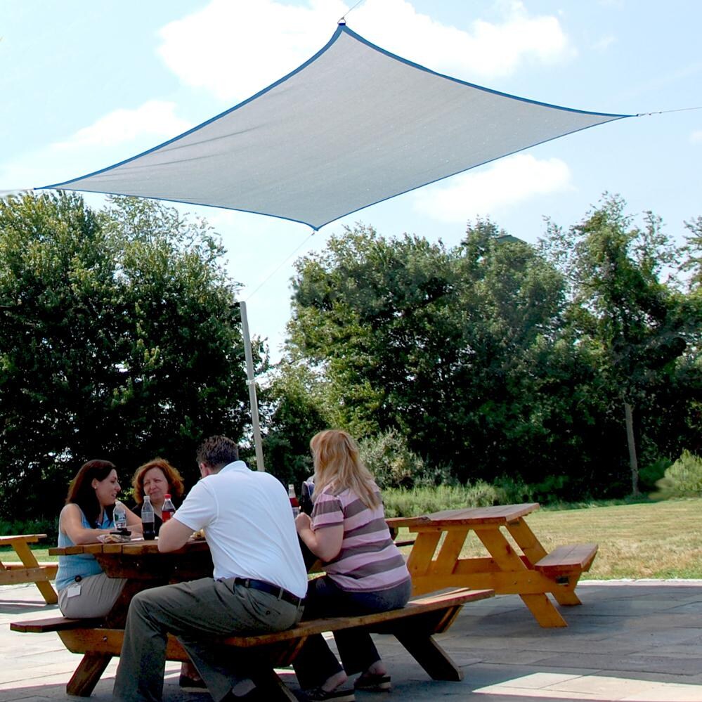 ShadeLogic Sun Shade Sail Heavy Weight 16 Foot Square - Sea Blue Picnic Shade thumbnail