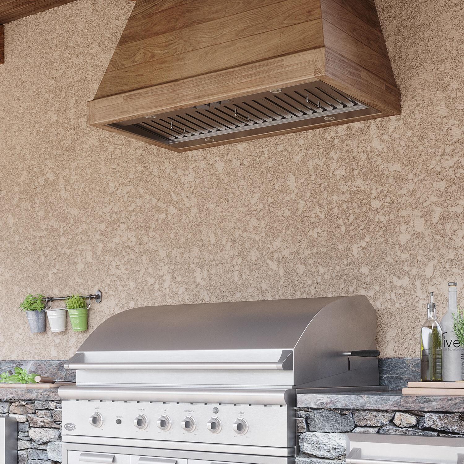 Zephyr AK9834BS 36-Inch Spruce Outdoor Wall Hood Insert - W/ Built-In Grill - Lifestyle thumbnail