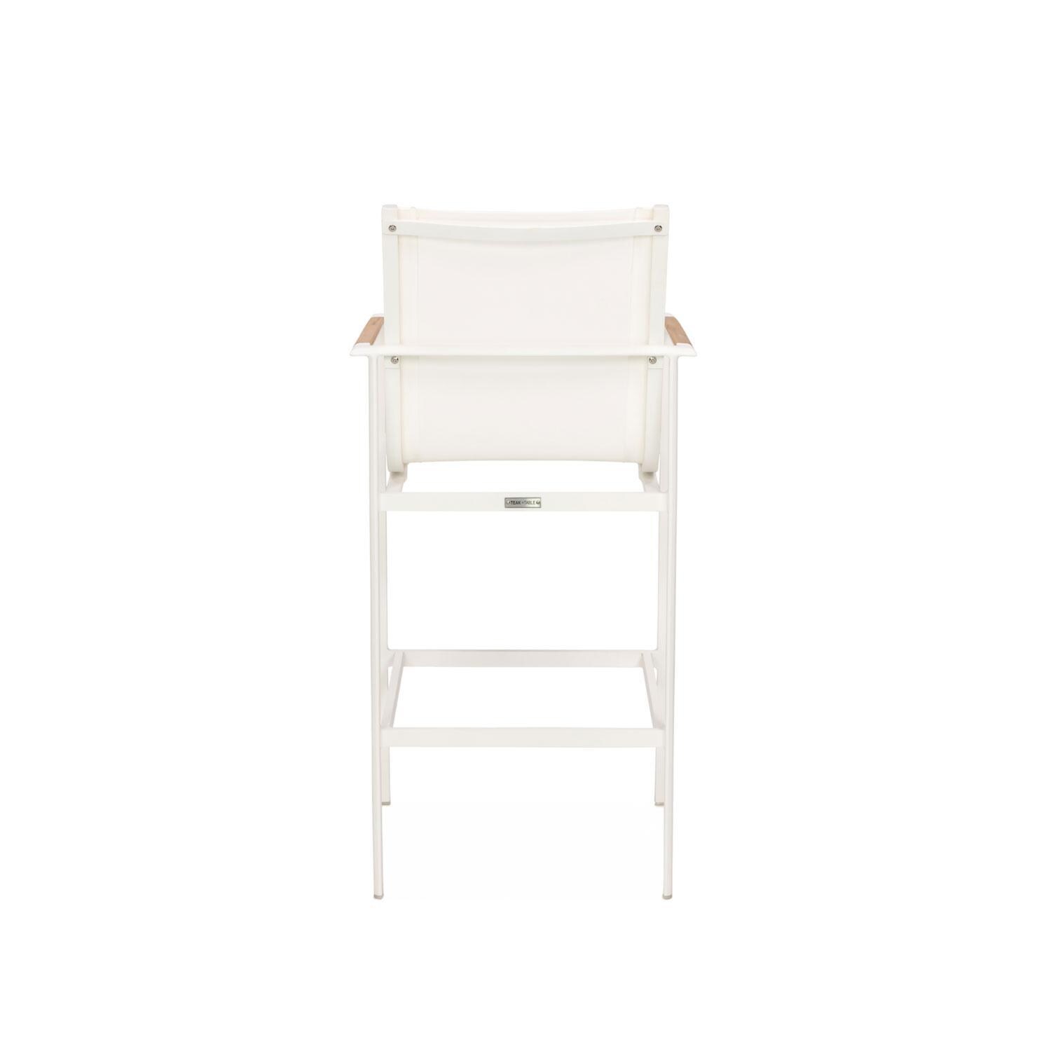 Teak + Table St Barts Aluminum Bar Chair in White - Back - White Background thumbnail