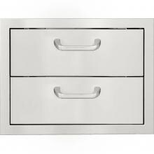 BBQGuys Signature Series 20-Inch Stainless Steel Double Access Drawer