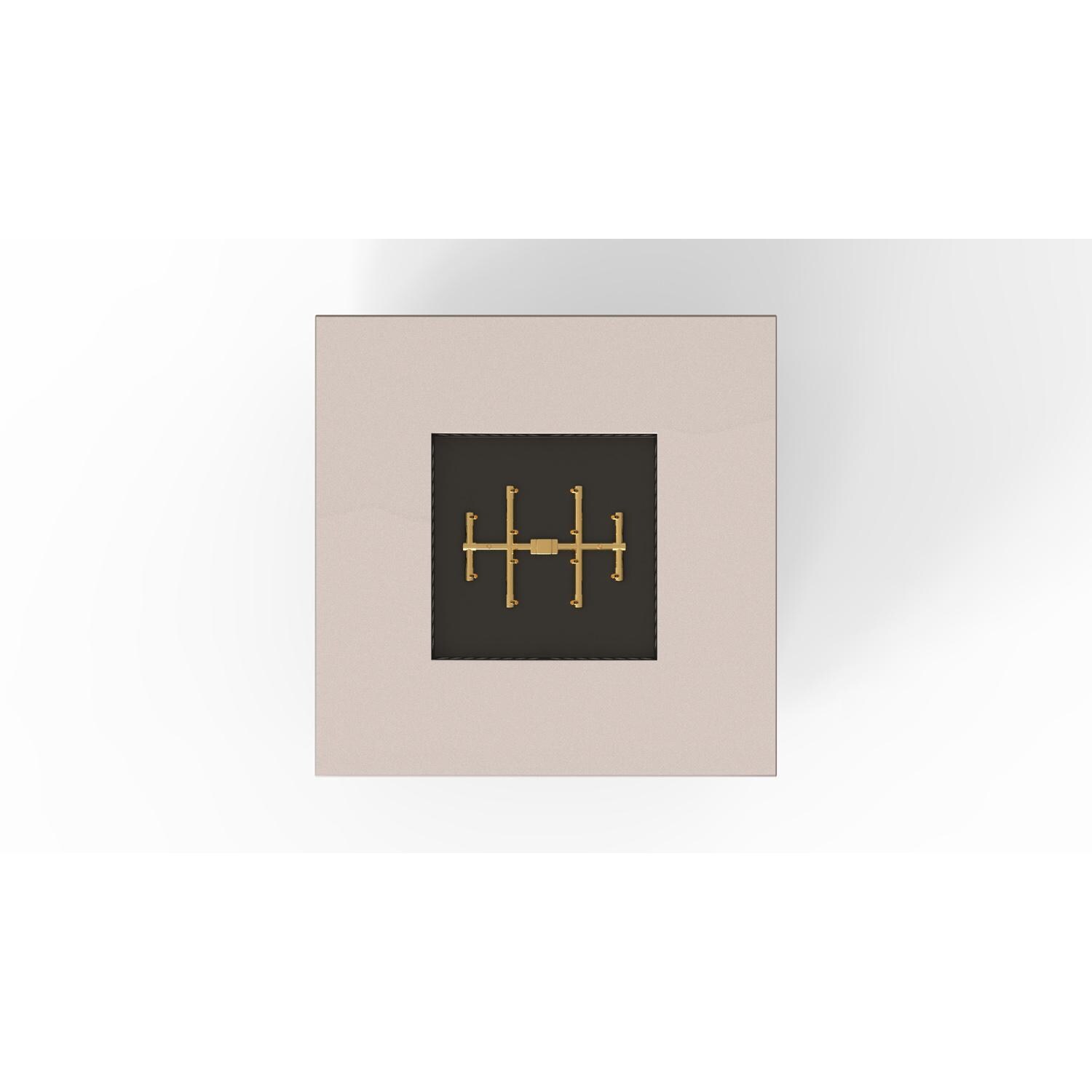 AON 40 Inch Square Powder Coated Steel Natural Gas Fire Pit Table W/ Platinum Ignition in Sand Pebble By Warming Trends - Top View - White Background thumbnail