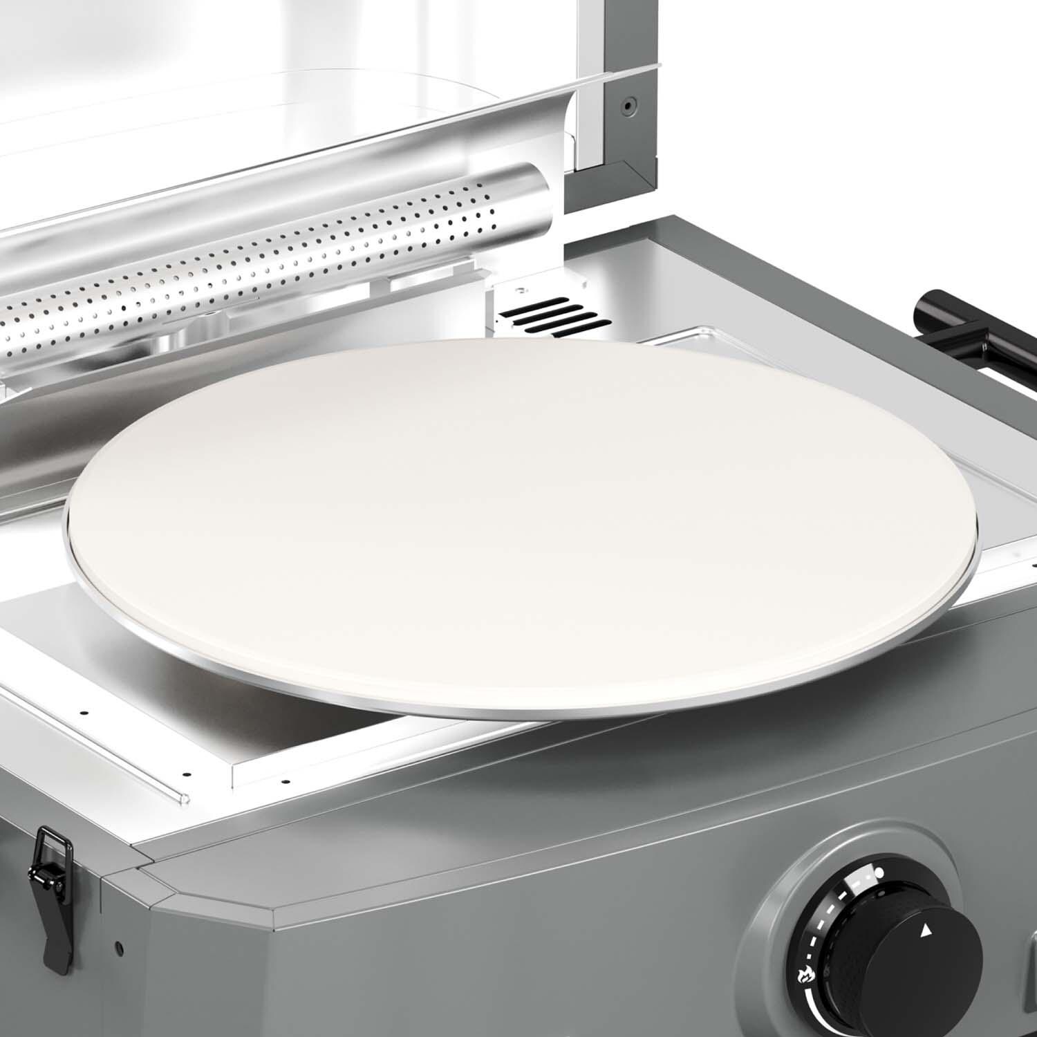 TYTUS TDT-CRT-GPZA Emberwood Propane Pizza Oven and Prep Cart - Rotating Stone - Detail thumbnail