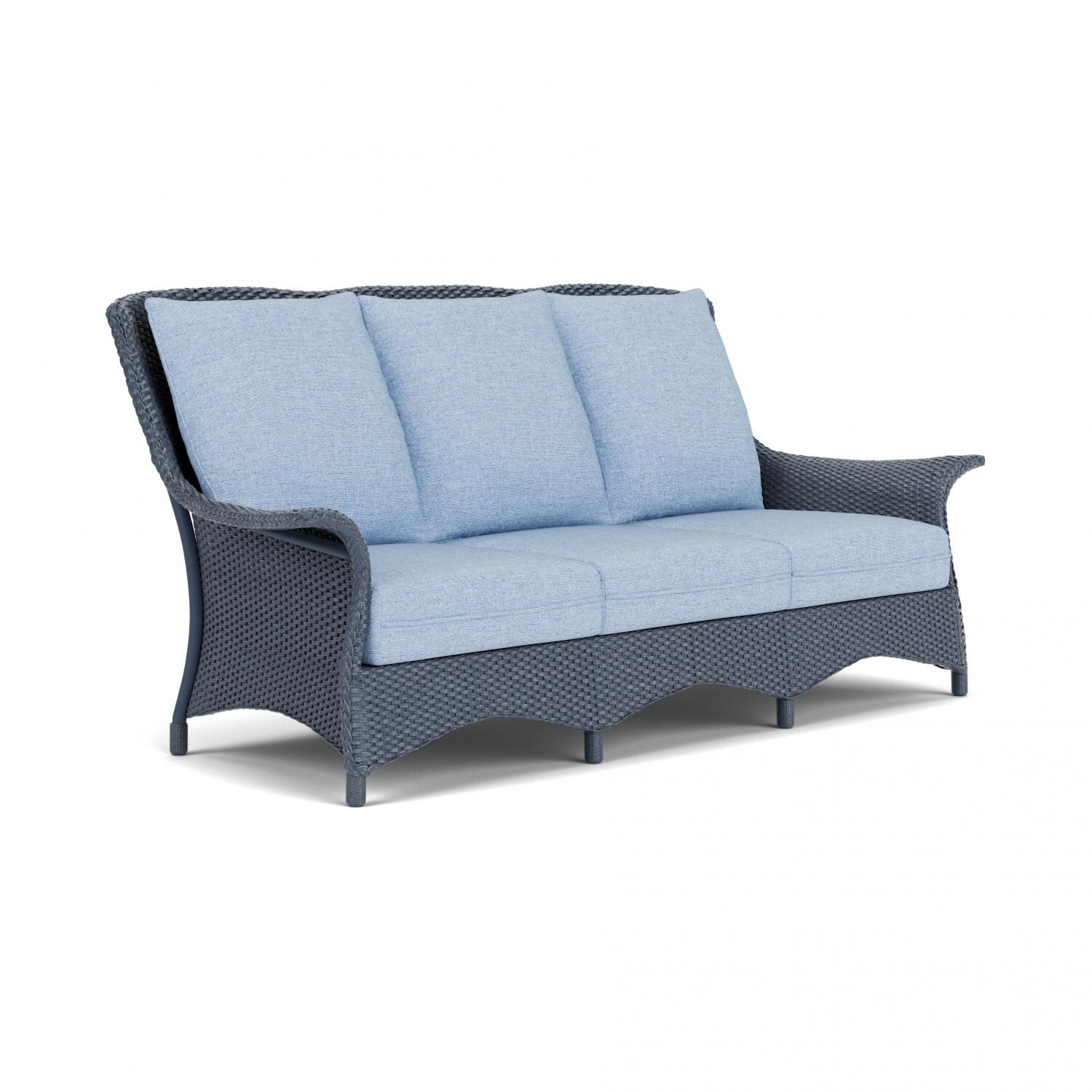 Lloyd Flanders Mandalay Sofa In Denim Blue Finish With Demo Skyway Fabric - Angled thumbnail