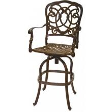 Darlee Florence Cast Aluminum Patio Swivel Bar Stool - Mocha image