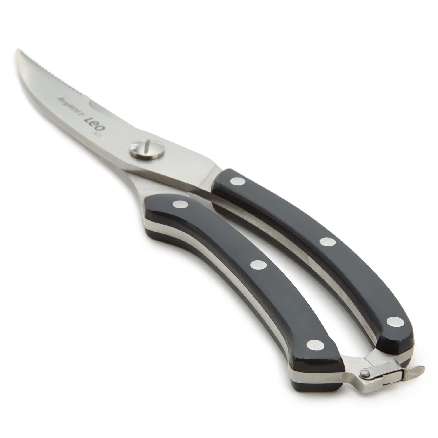 BergHOFF Leo Graphite 3 Pc Stainless Steel Forged Cutlery Set - Black - Scissors - White Background thumbnail