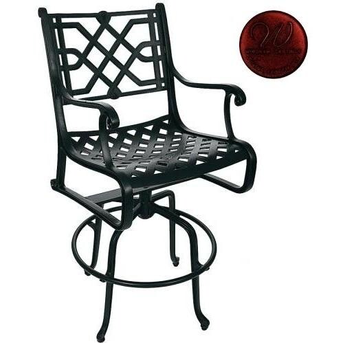 Windham Castings Abbey Swivel Bar Stool Frame Only, Black Cherry BBQGuys