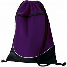 Augusta Tri-Color Drawstring Backpack - Purple/Black image