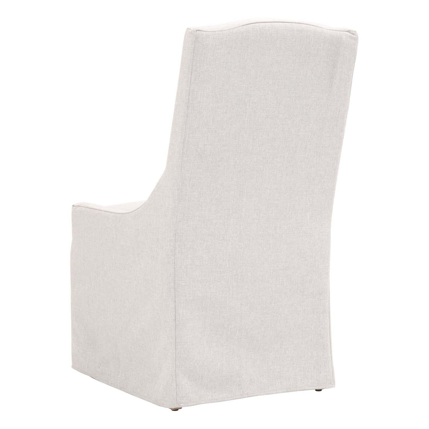 Lakeview Teak Dining Side Chair in Light Gray - Back Angle View thumbnail
