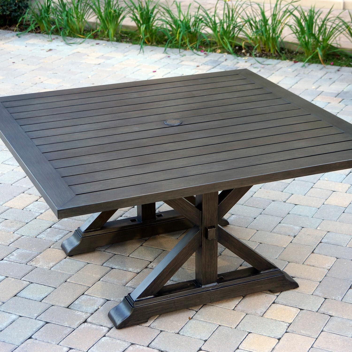 Viva 31 Inch Square Resin Patio Dining Table - Commercial Grade White Outdoor Table