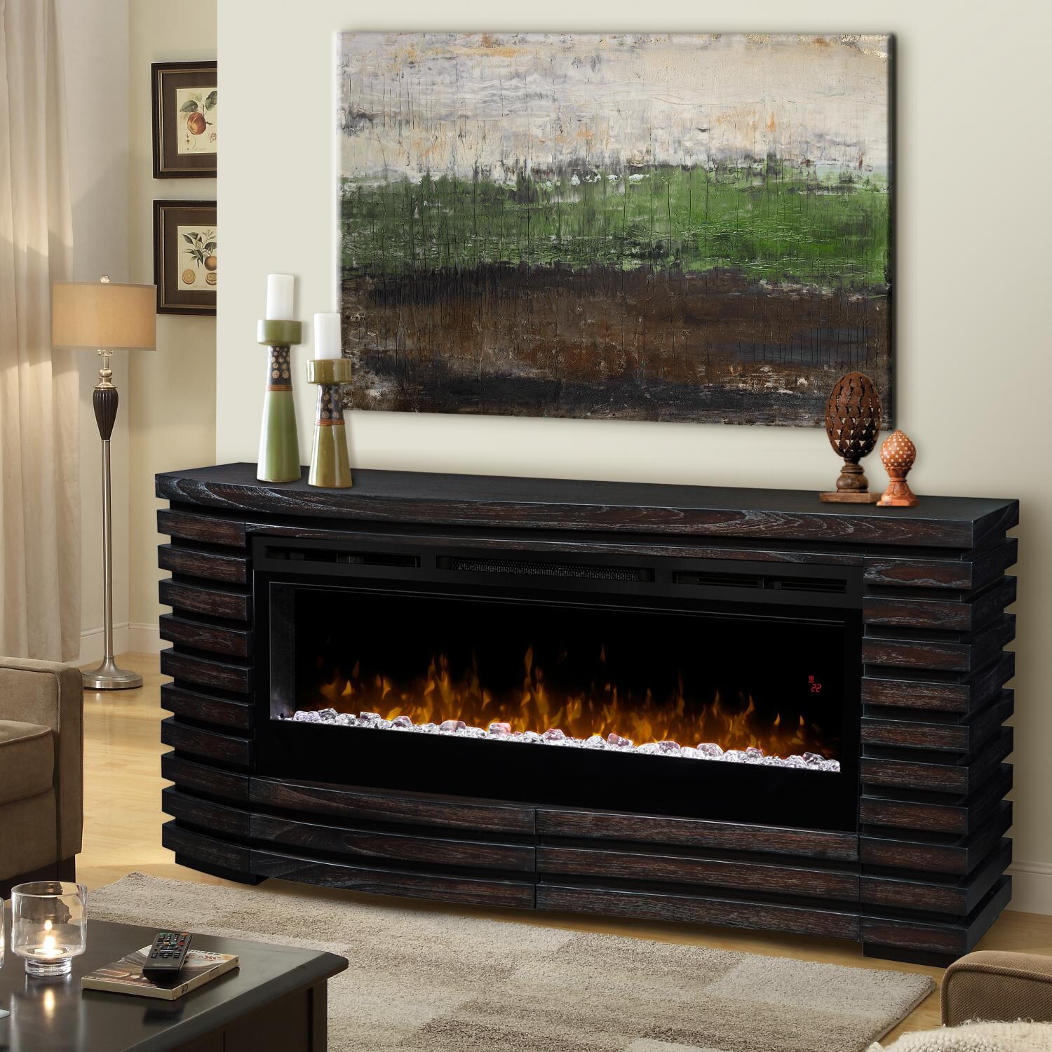 Dimplex Prism Elliot 70-Inch Electric Fireplace Mantle - Acrylic Ice Embers - Hawthorn - GDS50G5-1587HT - Lifestyle thumbnail