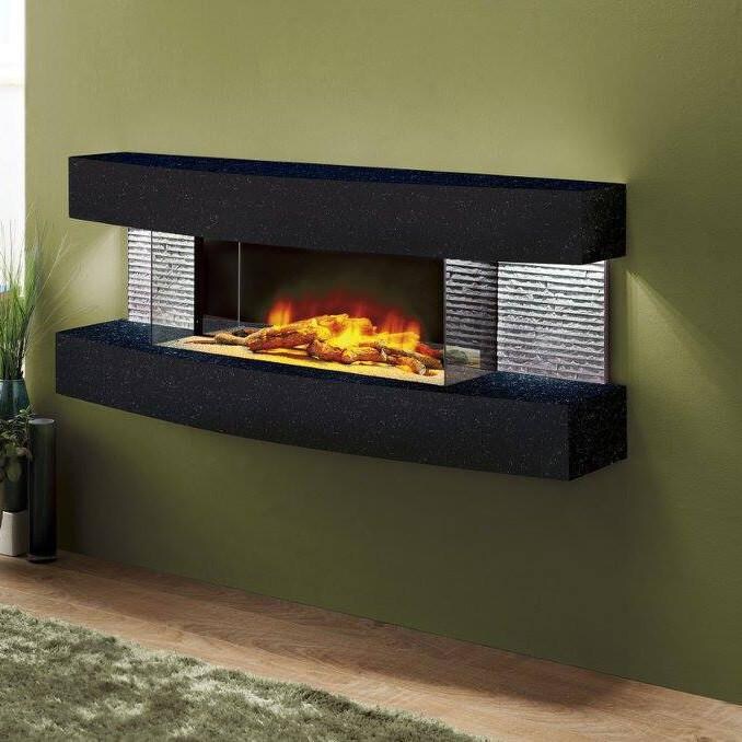 Evolution Fires - FWMCG - Miami Curve 48-Inch Wall Mount Electric Fireplace - Graphite - Lifestyle thumbnail