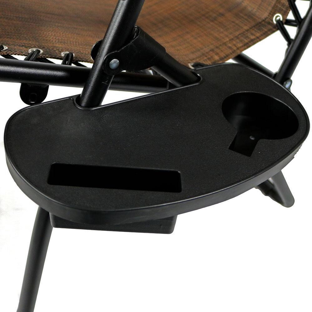 Ultimate Patio Oversized Zero Gravity Lounge Chair - Dark Brown - Cup Holder - Detail thumbnail