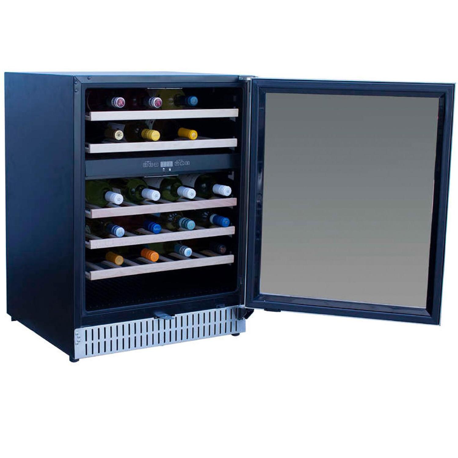 Summerset RFR-24WD 24 Inch Outdoor Rated Dual Zone Wine Cooler - Open - White Background thumbnail