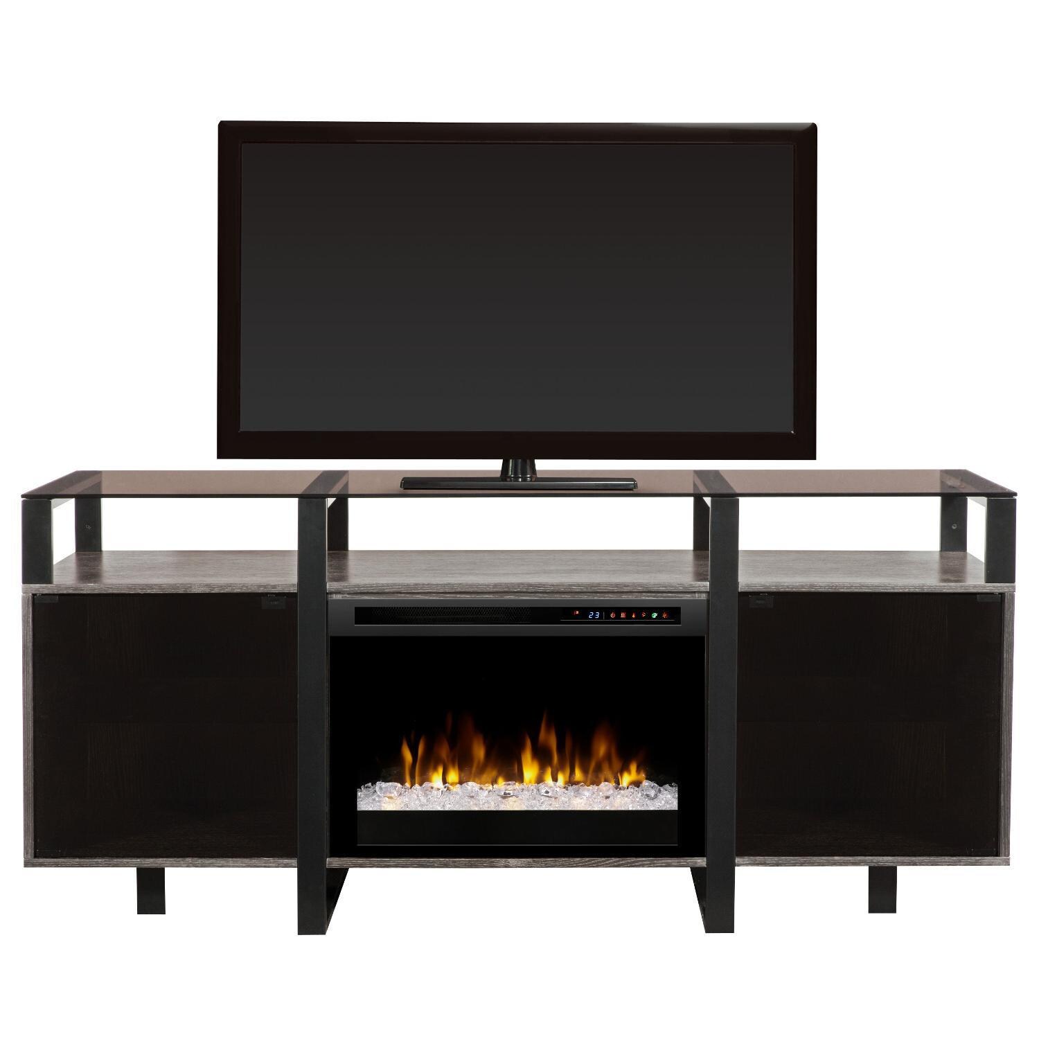 Dimplex - GDS26G8-1831RC - Multi-Fire XHD Milo - 68-Inch Electric Fireplace Media Console - Acrylic Ice Embers - Rift Grey thumbnail