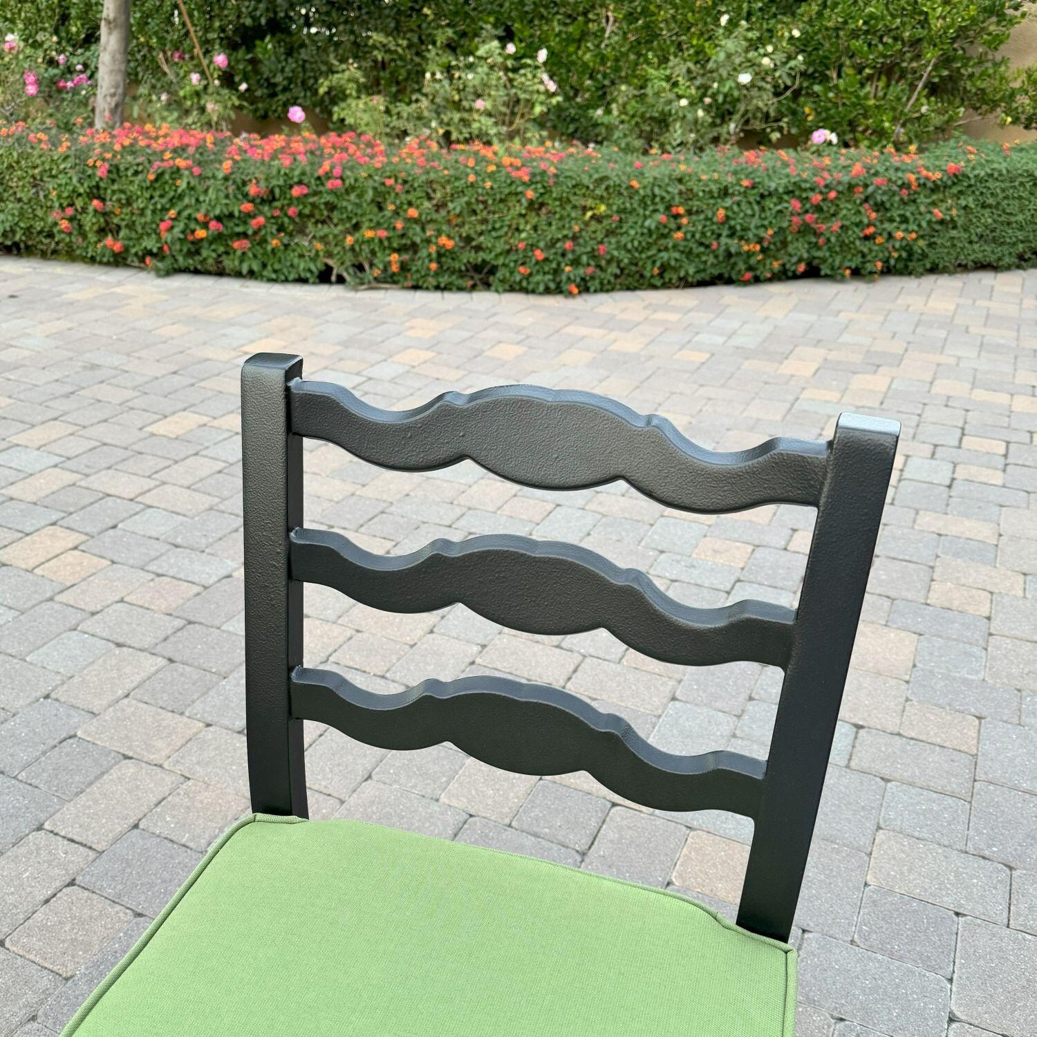 Aspen Aluminum 3 Pc Patio Bar Set w/ 30-in Round Counter Height Bar Table in Green By Darlee - Bar Stool - Back Rest - Detail thumbnail