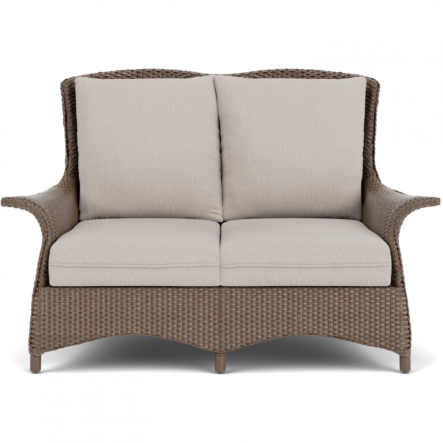Mandalay Lloyd Loom Loveseat in Bark/Remy Cloud by Lloyd Flanders