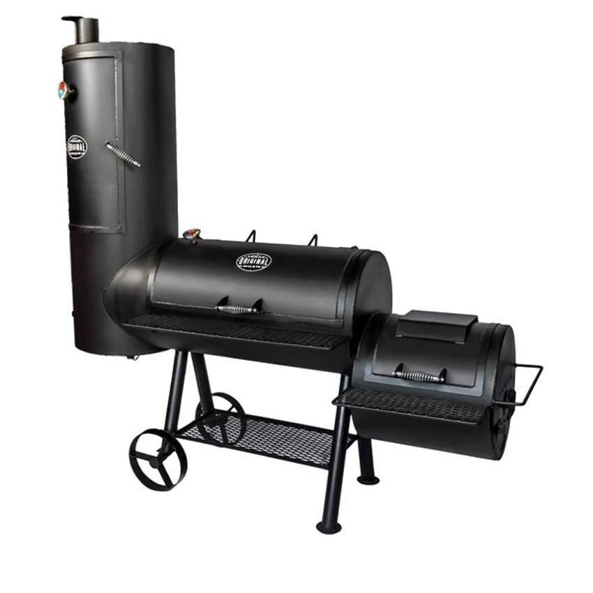 Texas Original Pits SGFB-16484020-XSL 16x48x40x22 Fully Loaded Pearsal Vertical Offset Smoker - Angled View thumbnail