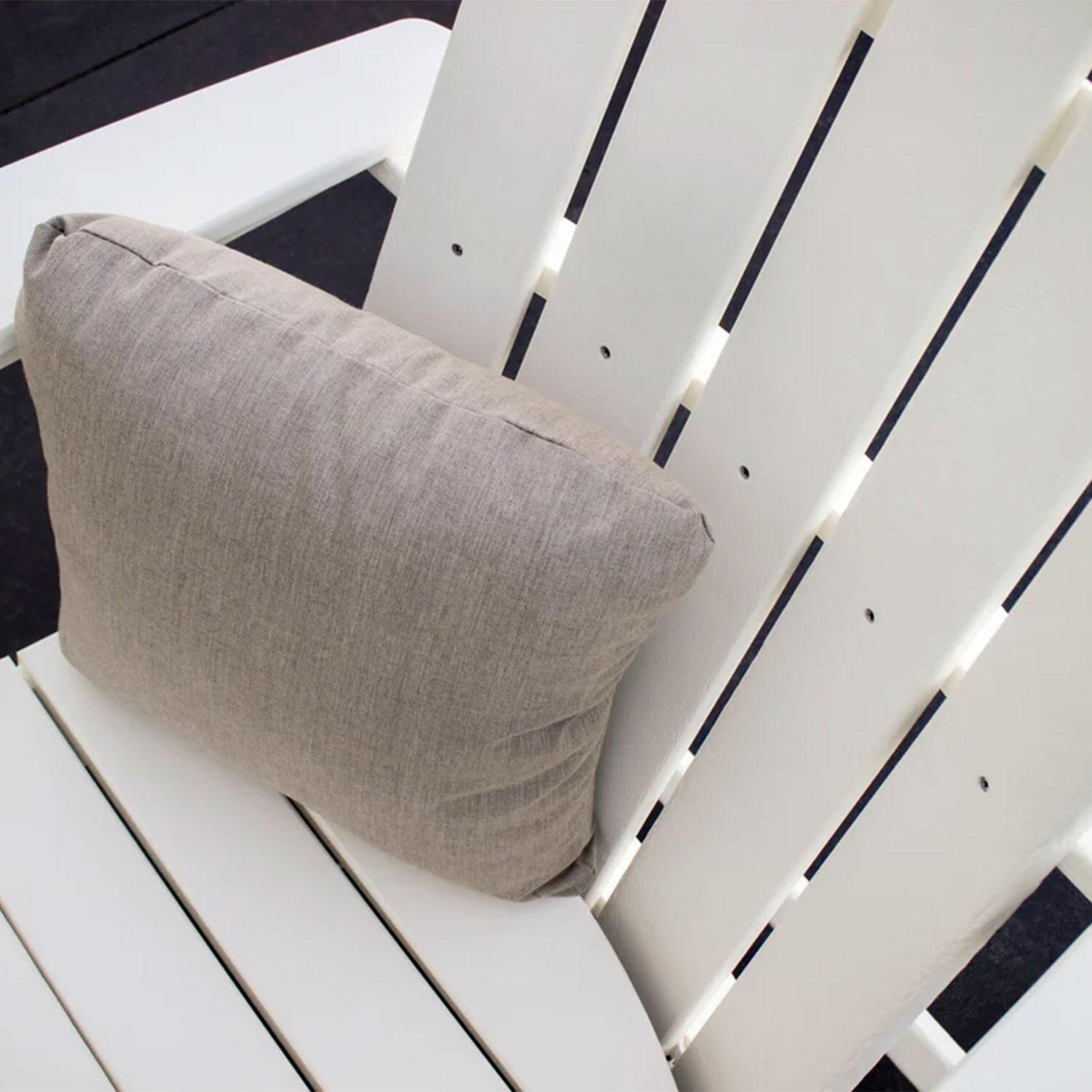 POLYWOOD Sand Vineyard 5-Piece Oversized Adirondack Set - Adirondack Chair - Back Rest - Shown in White finish - Detail thumbnail