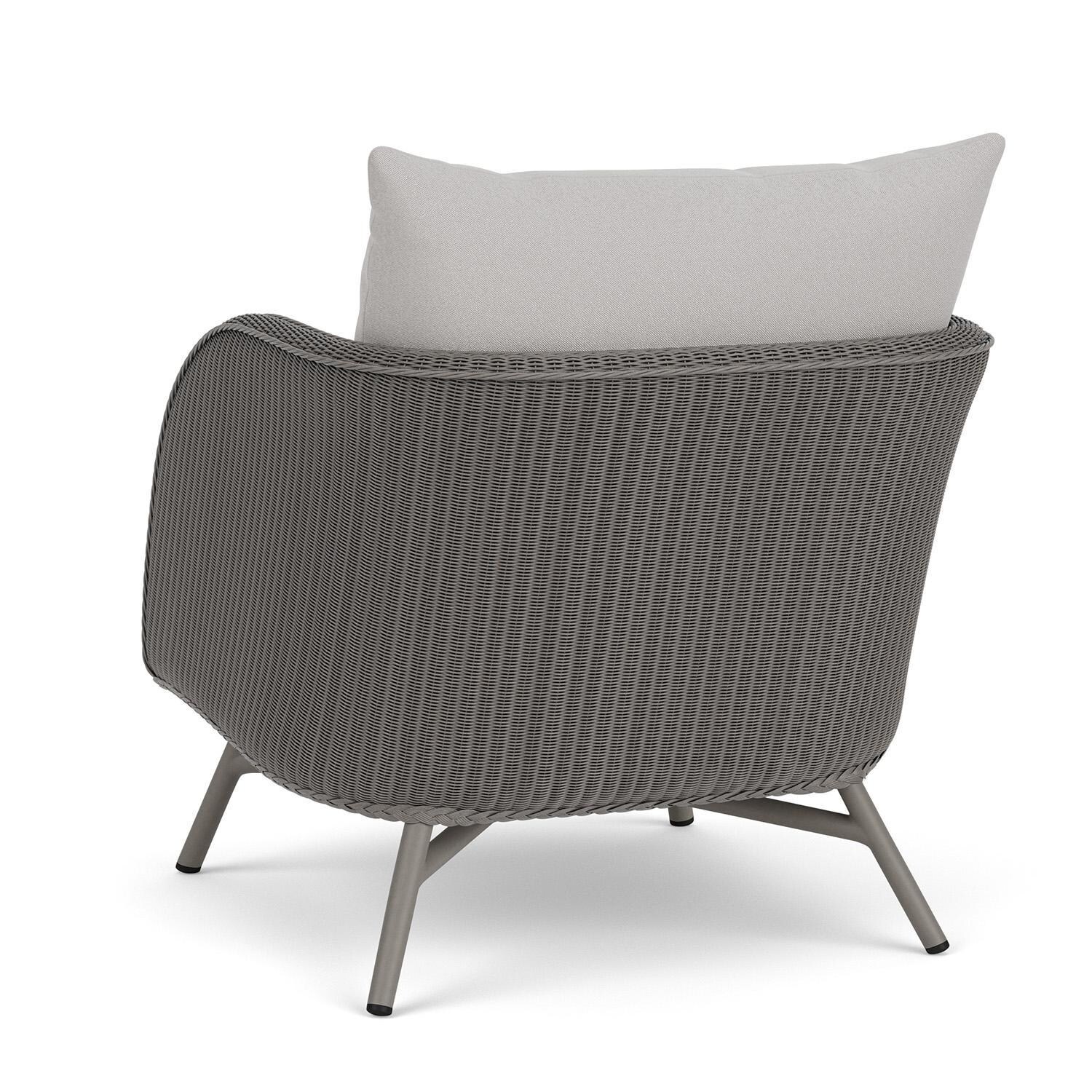 Lloyd Flanders Essence Lounge Chair W/Tundra Dove Fabric - Pewter Finish - Back Left thumbnail