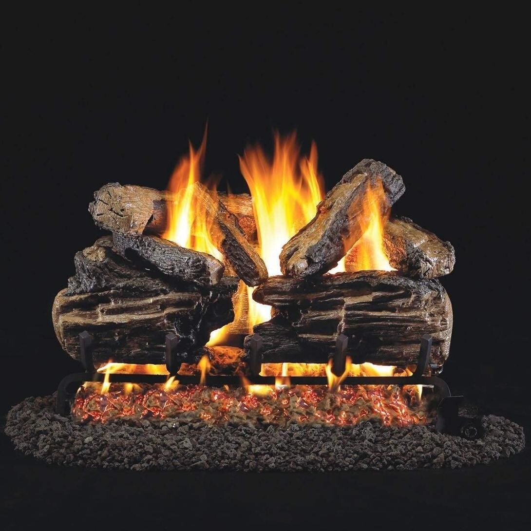 Peterson Real Fyre 18-Inch Charred Split Oak With Vented Propane G31 Triple-Tier Burner - Basic On/Off Remote thumbnail