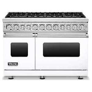 Viking Professional 7 Series 48-Inch 8 Burner Propane Gas Dual Fuel Range - White - VDR7488BWHLP