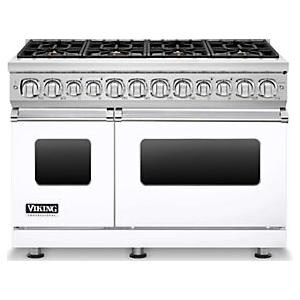 Viking Professional 7 Series 48-Inch 8 Burner Propane Gas Dual Fuel Range - White - VDR7488BWHLP