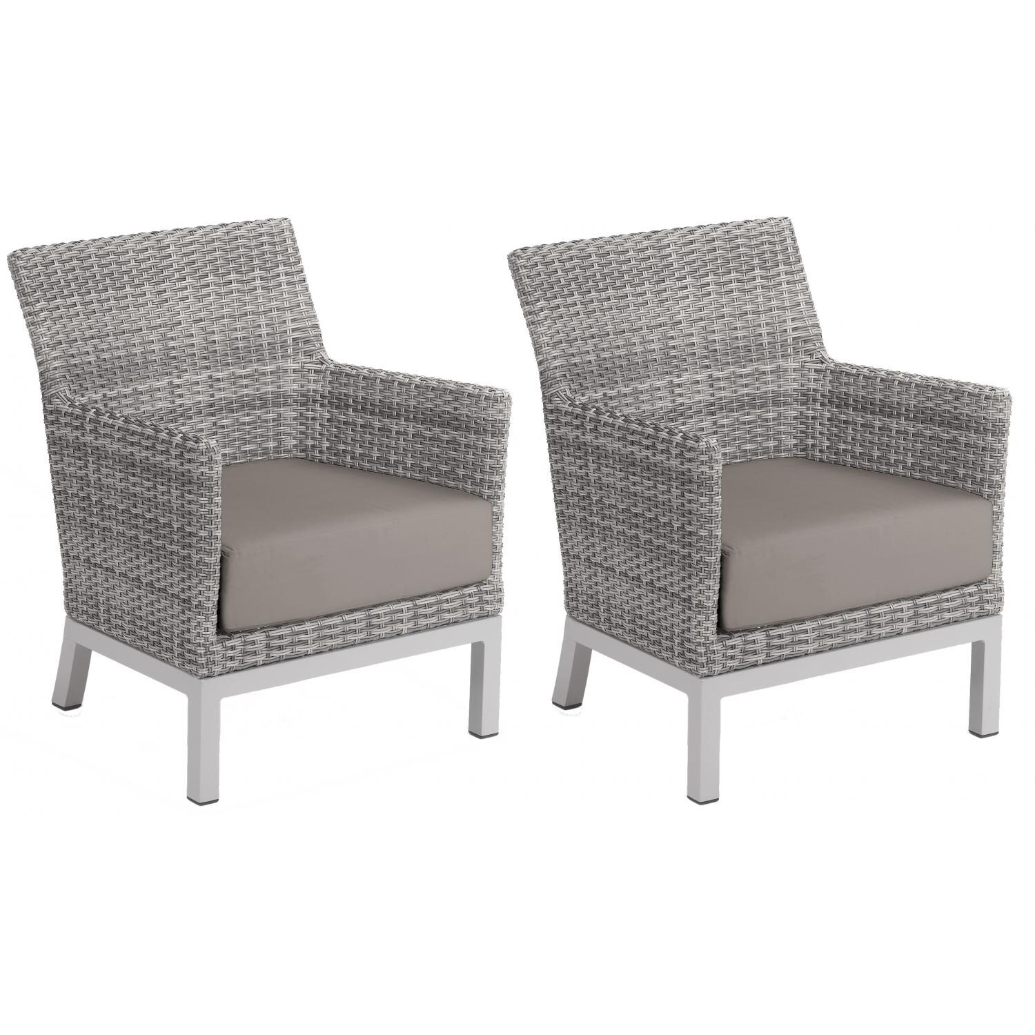 Argento 2 Piece Wicker Patio Club Chair Set W/ Stone Cushions By Oxford Garden image