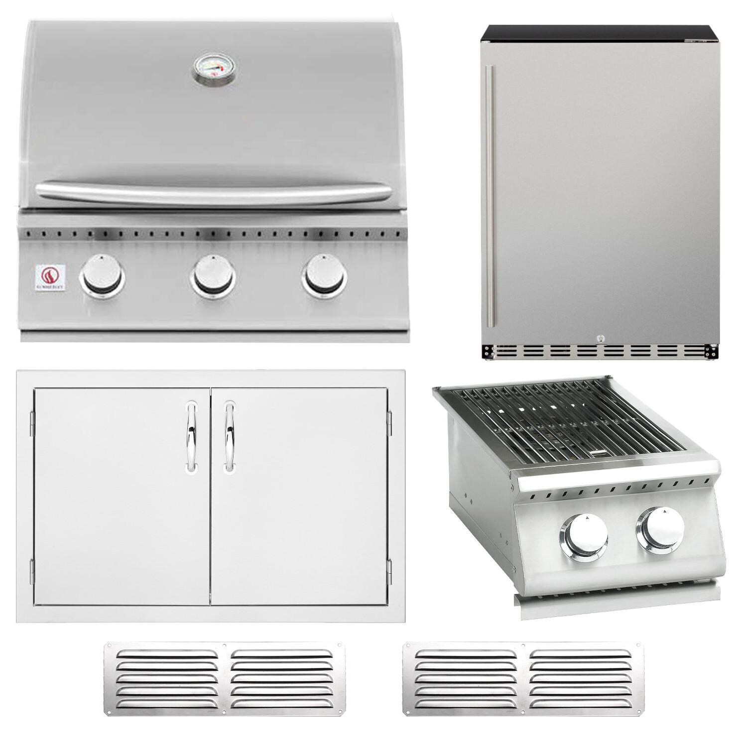 Summerset Sizzler 6-Piece 26-Inch Propane Outdoor Kitchen Package - SIZ26-LP-6PC-PROMO