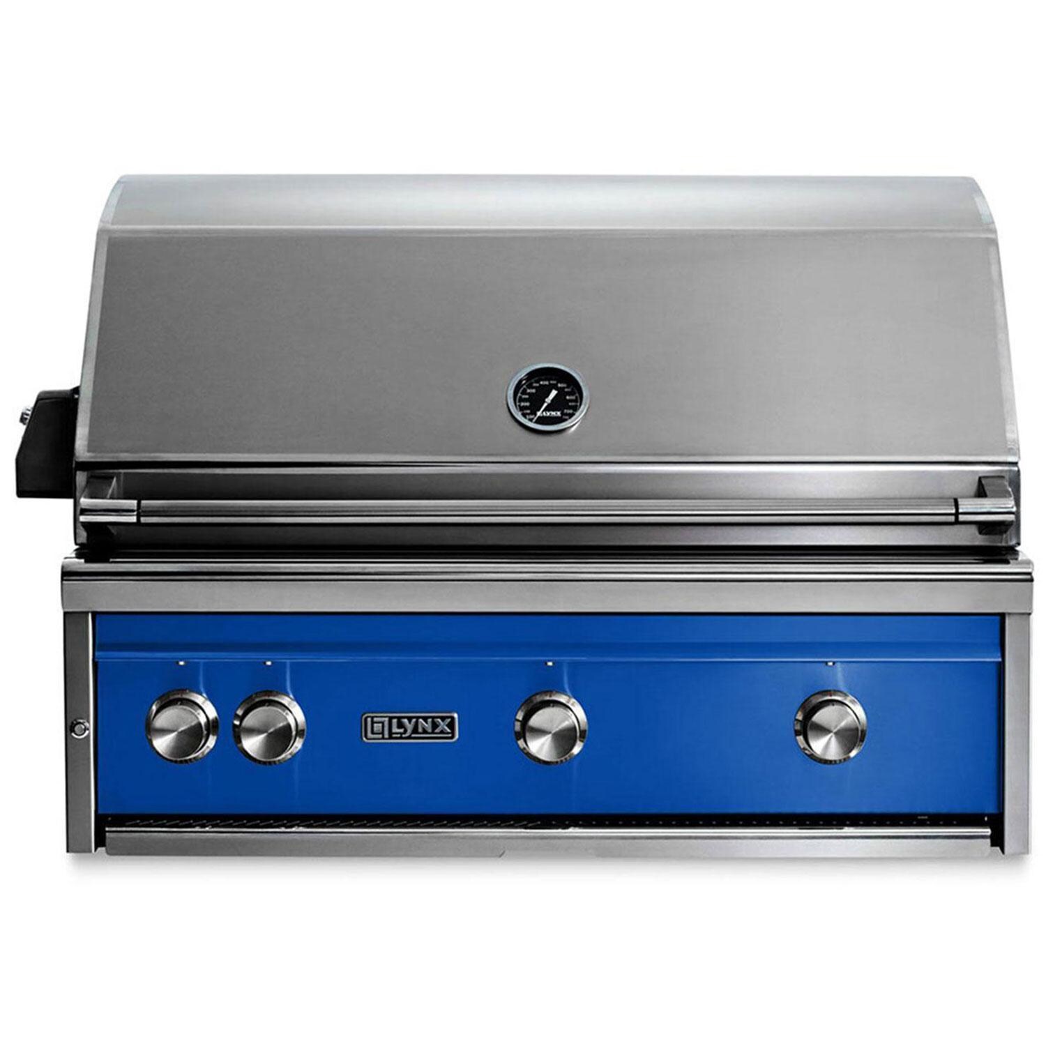 Lynx Professional 36 Inch Built-In Propane Grill w/ One Infrared Trident Burner & Rotisserie in Pacific Blue - L36TR-PBLP