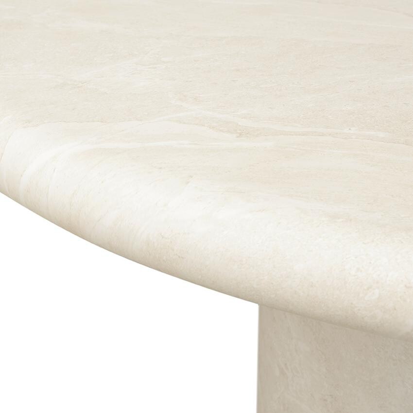 Travertino 60 Inch Cream GFRC Dining Table by Sunset West - Top - Detail thumbnail