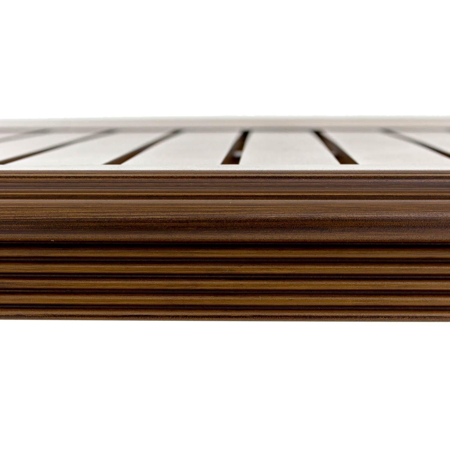 Arabella Aluminum 24-Inch Patio End Table W/ Slat Top - Edge Detail thumbnail