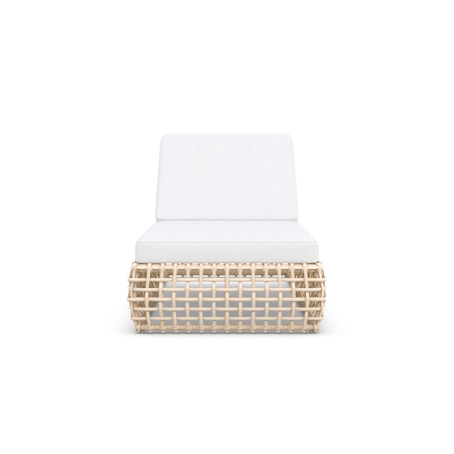 Azzurro Living KIA-W05L1-CU Kiawah Wicker Lounge Chair in Almond/Cloud - Side - White Background thumbnail