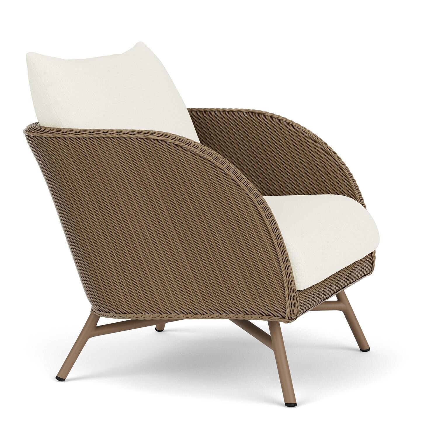 Lloyd Flanders Essence Lounge Chair W/Sailcloth Salt Fabric - Fawn Finish - Angled thumbnail