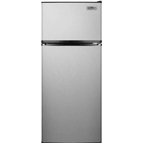 Summit 24-Inch 10.3 Cu. Ft. Freestanding Apartment Refrigerator With Ice Maker - Stainless Steel / Black Cabinet - FF1159SSIM