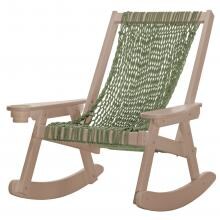 Pawleys Island Coastal DuraCord Patio Rope Rocking Chair - Meadow - Weatherwood Frame image