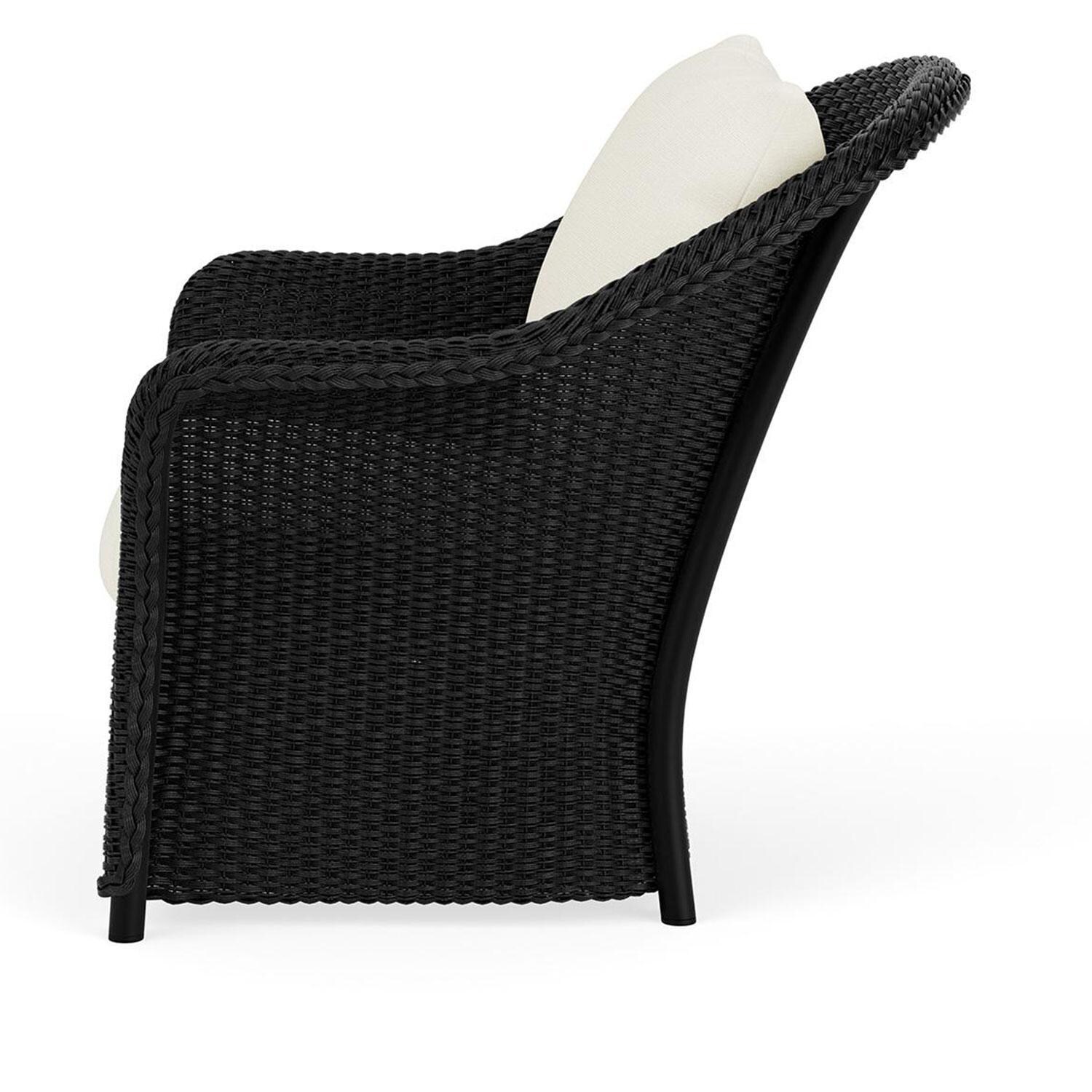 Lloyd Flanders Weekend Retreat Lounge Chair in Ebony Finish W/ Sailcloth Salt Fabric - Side thumbnail
