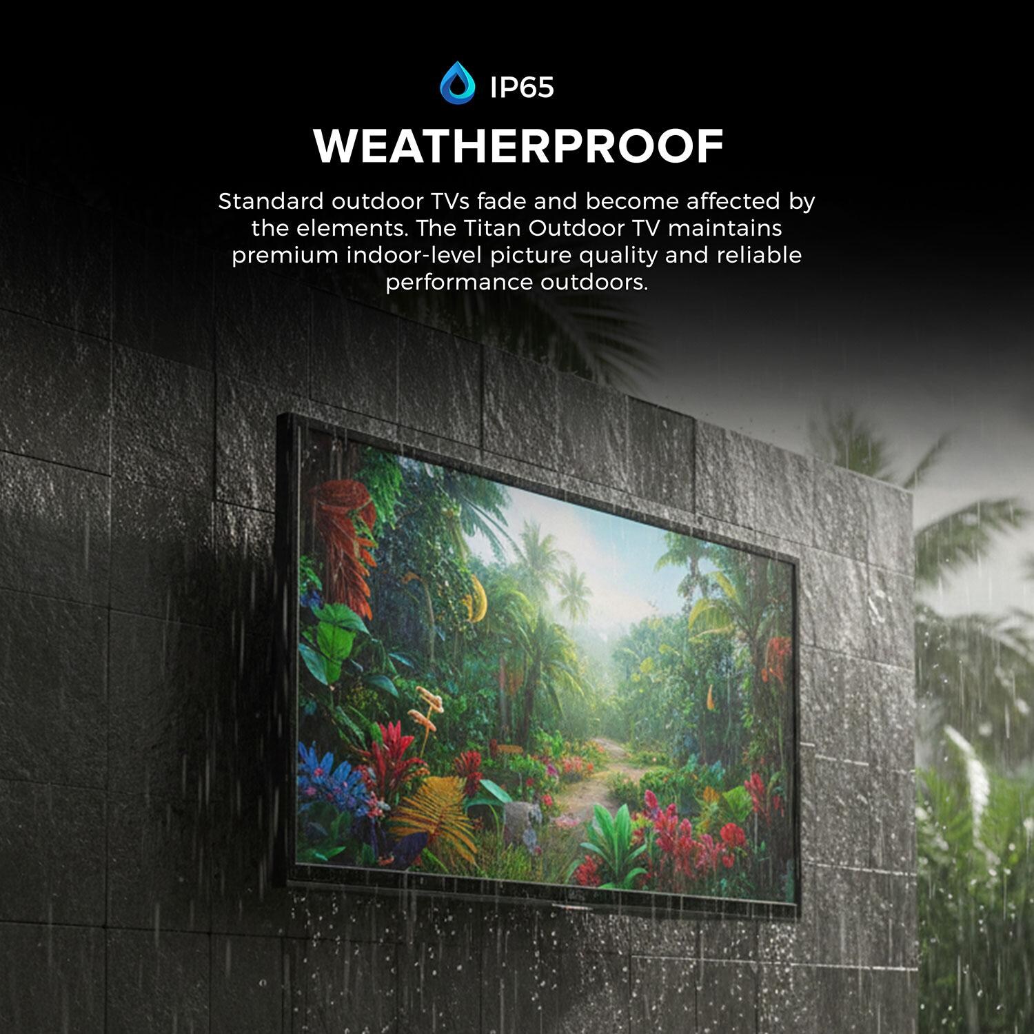 Titan L300-QNED-086 L300 Series 86-in Full Sun w/ Premium TV Cover & Roku Stick 4K QNED Smart Outdoor TV - Features - Lifestyle thumbnail