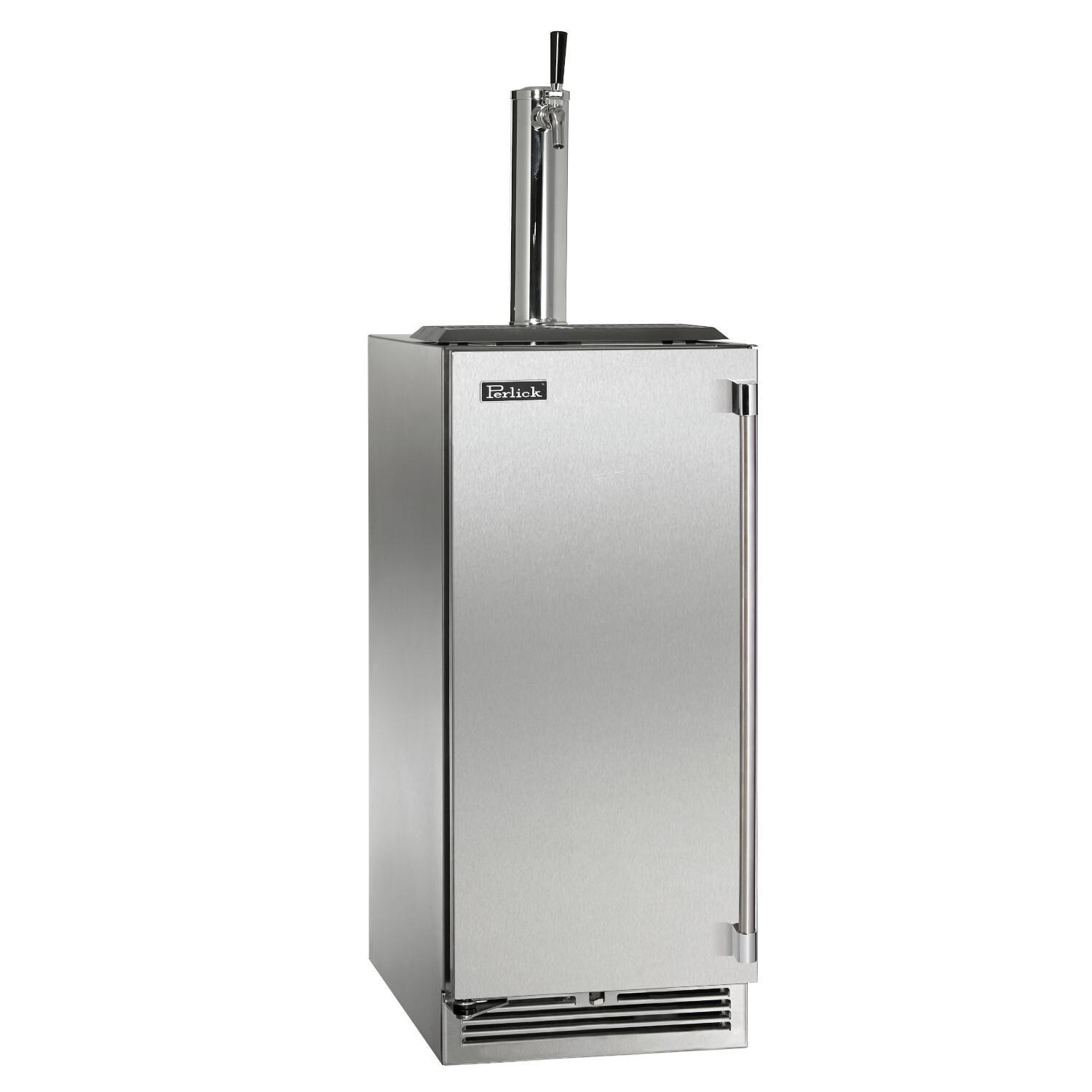 Perlick 15-Inch Signature Series Marine & Coastal Series Stainless Steel Single Tap Outdoor Beer Dispenser - Left Hinge - HP15TM-4-1L-1