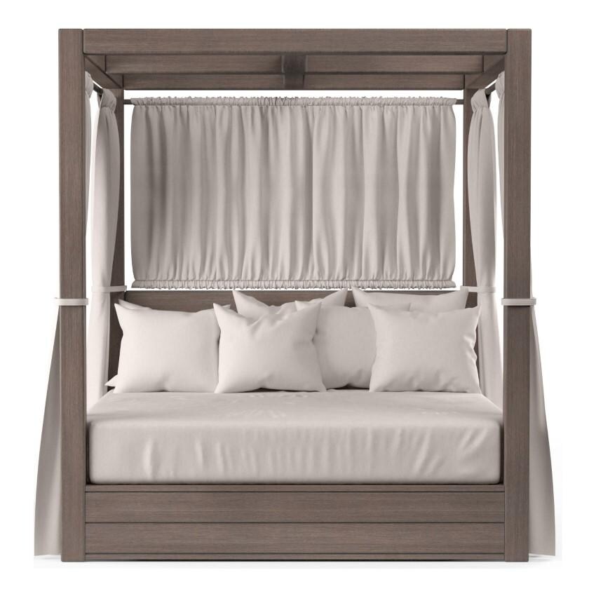 Laguna Aluminum Resort King Daybed w/ No Welt in Driftwood/Canvas Natural by Sunset West - White Background thumbnail