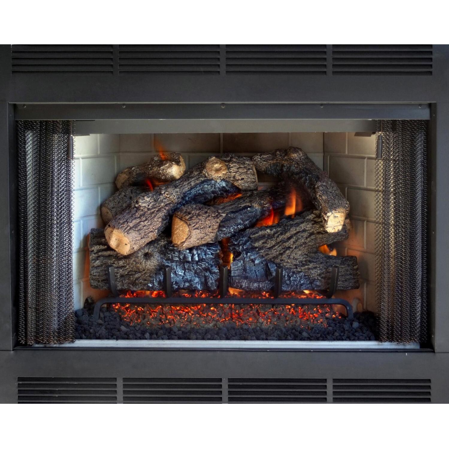 Peterson Real Fyre Charred Royal English Oak Log In Fireplace Setting thumbnail