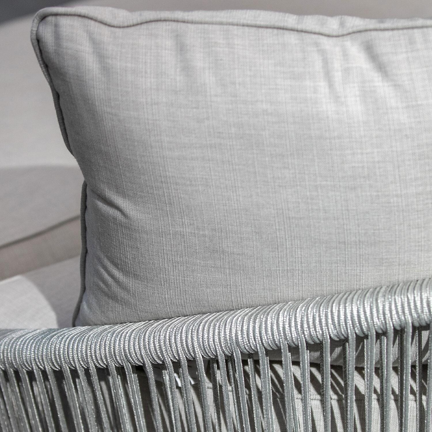 Miami Olefin Rope Patio Daybed in Echo Midnight w/ Self Welt by Sunset West - Pillow Cushion Color Shown in Echo Ash finish - Detail thumbnail