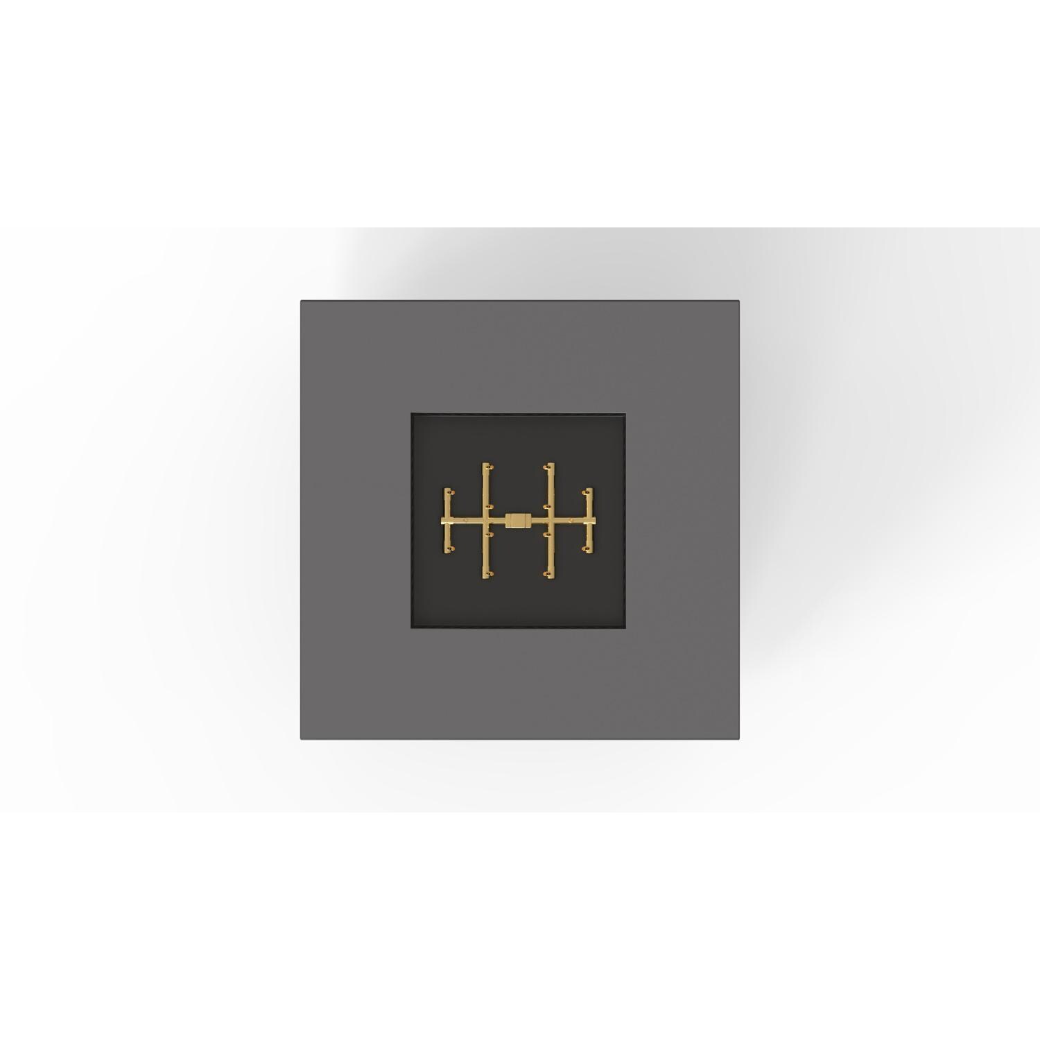 AON 40 Inch Square Powder Coated Steel Propane Fire Pit Table in Charcoal By Warming Trends - Top View - White Background thumbnail