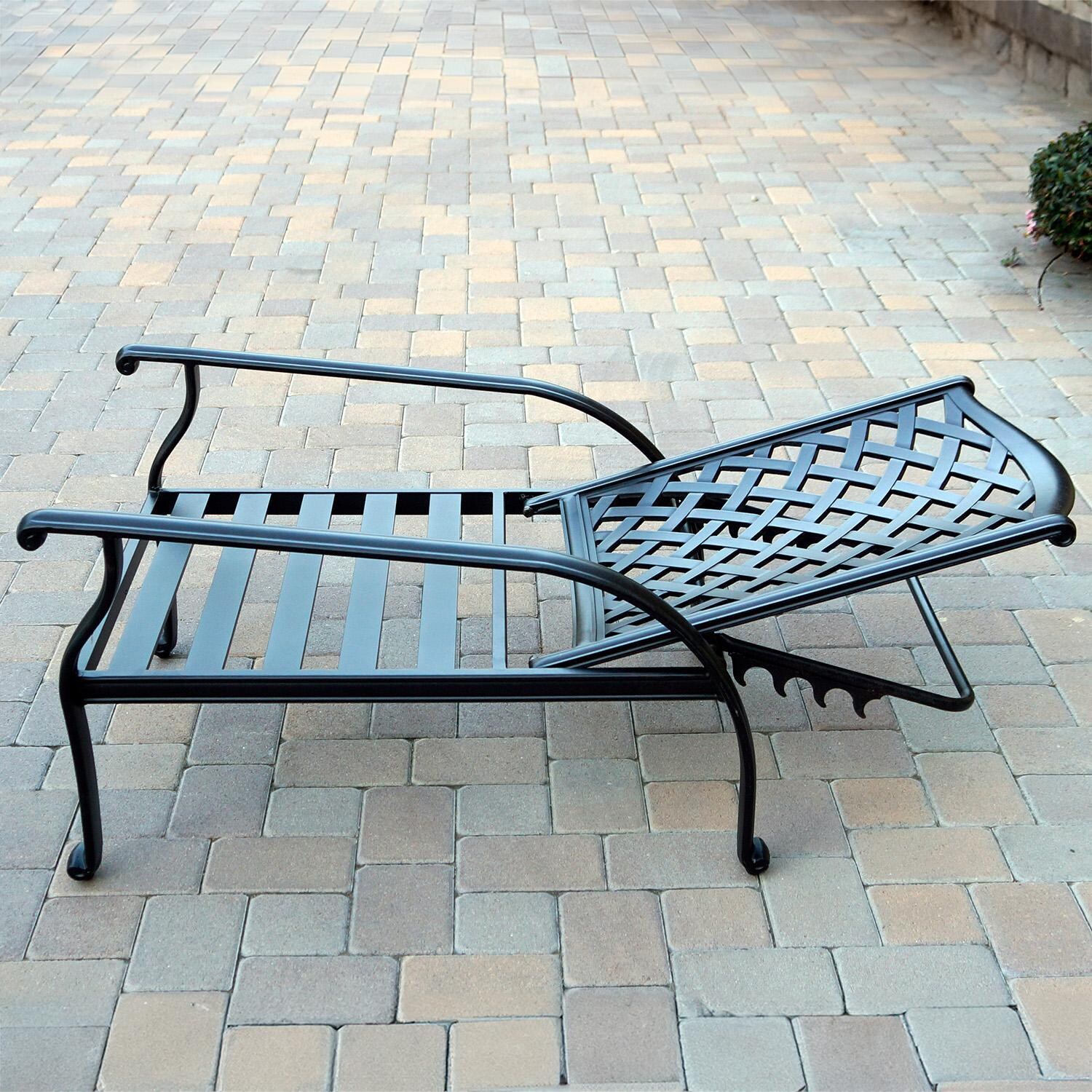 Darlee Nassau 4-Piece Patio Propane Fire Pit Sofa Conversation Set (with 2 Adjustable Club Chairs) with Cushions and 47 Inch Round Fire Pit Chat Table and Fireglass - Chair Reclined - Lifestyle thumbnail