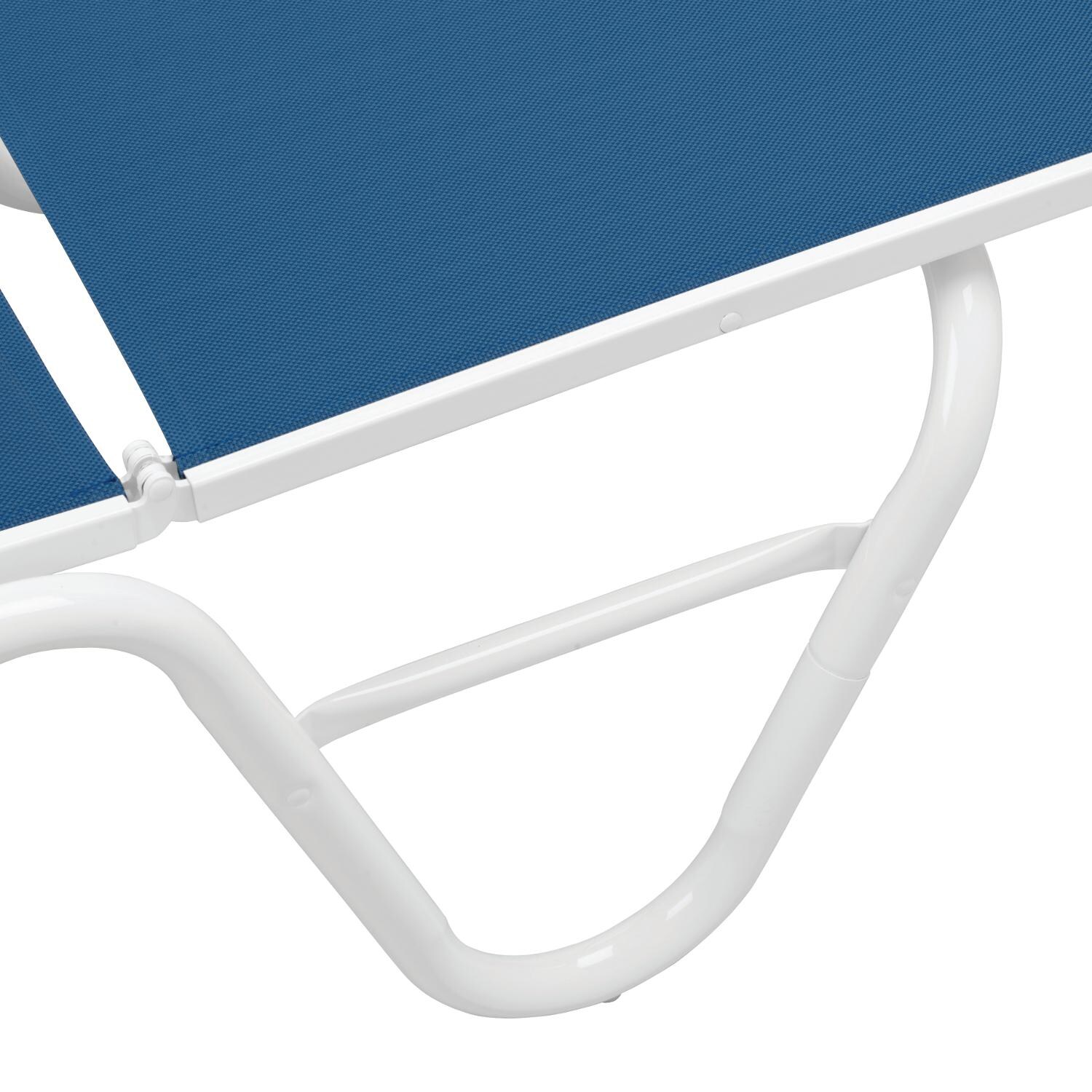 Gardenella Sling Four-Position Lay Flat Stacking Armless Chaise - Foot - Gloss White/Cobalt thumbnail