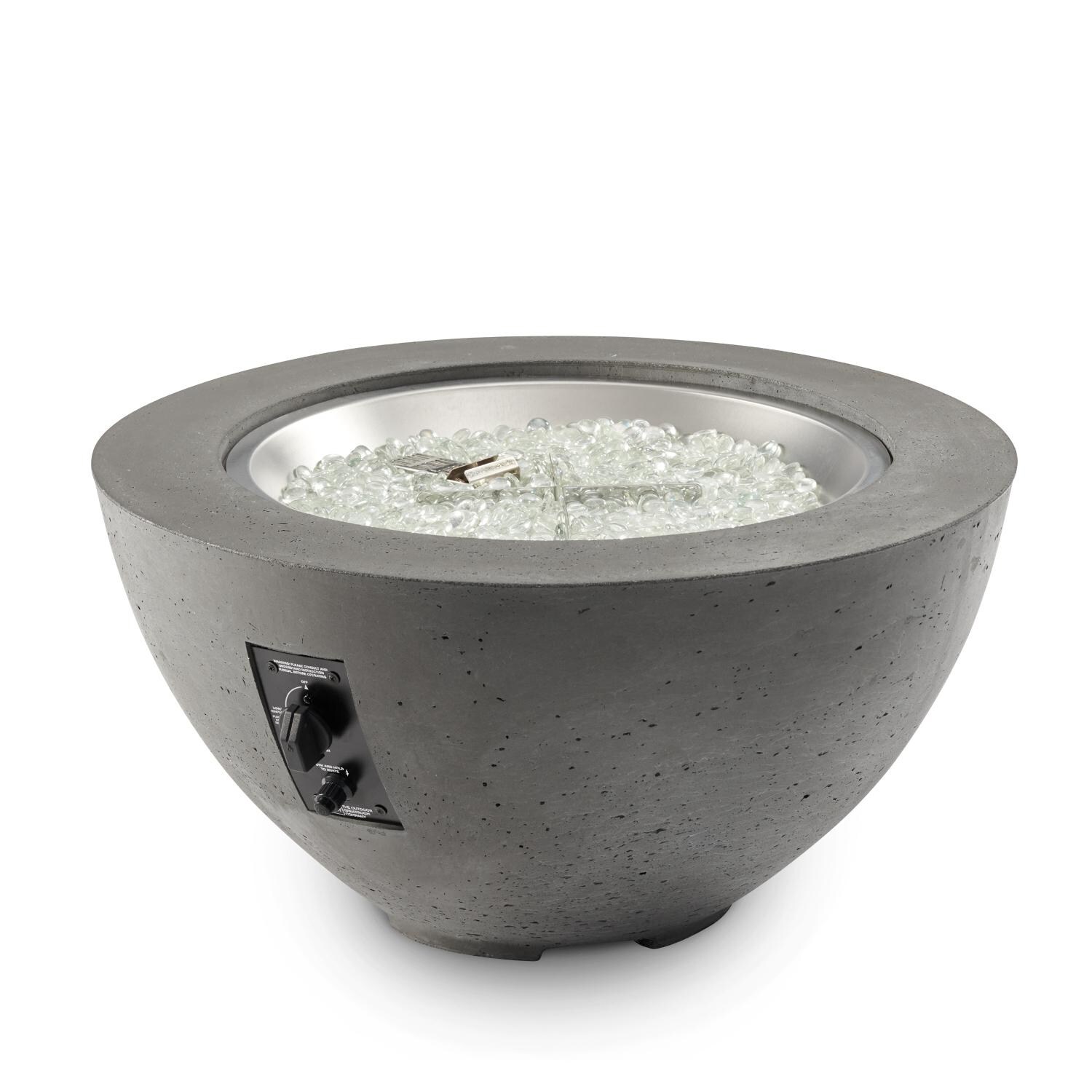 The Outdoor GreatRoom Company CV-20MM-NG Cove 29-Inch Round Natural Gas Fire Pit Bowl w/ 20-Inch Crystal Fire Burner - Controls thumbnail