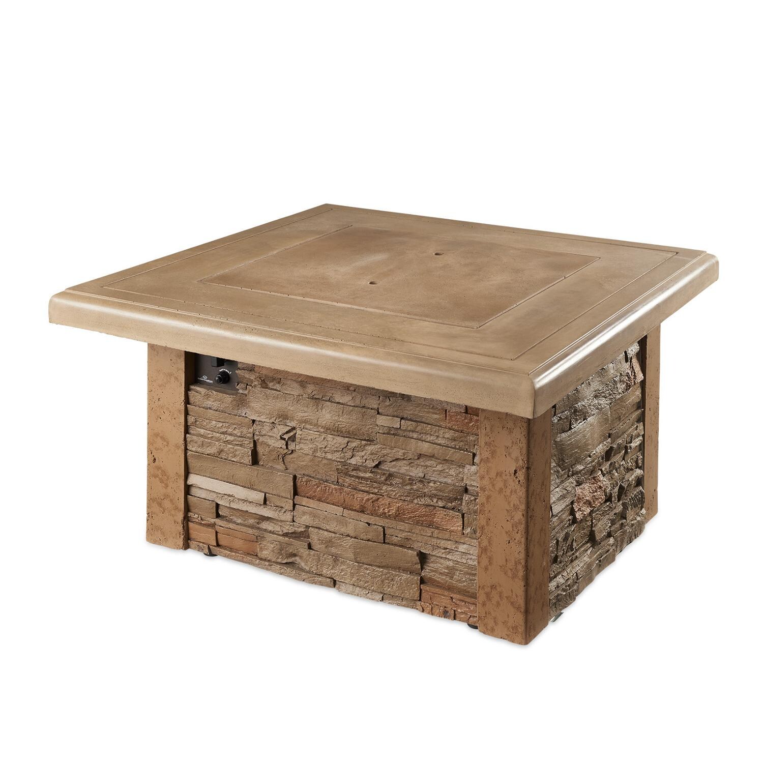 The Outdoor GreatRoom Company Sierra Square Gas Fire Pit Table - Includes matching burner cover thumbnail